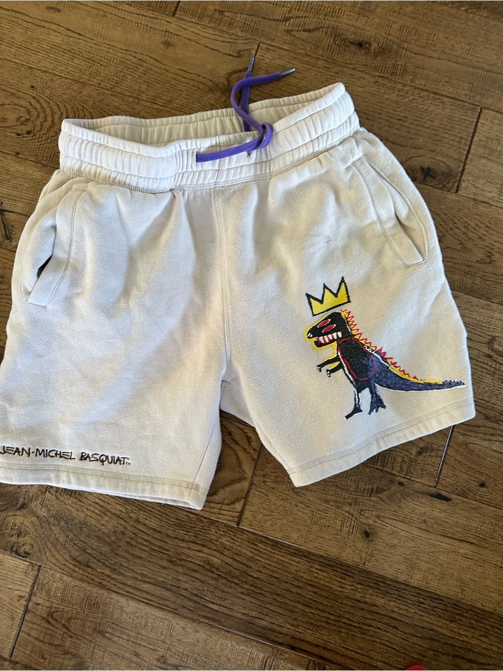 Jean-Michel Basquiat Men’s Cream Graphic Drawstring Shorts